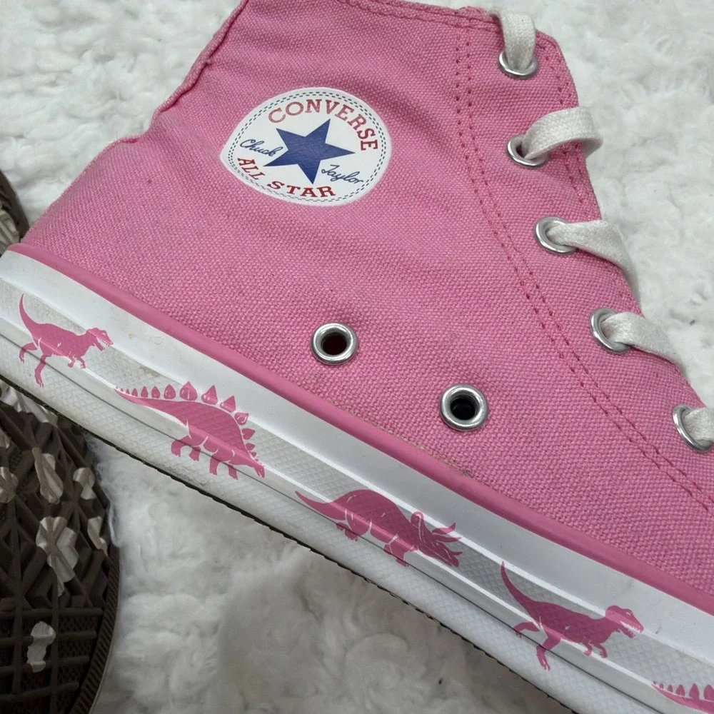 Converse DINOVERSE Chuck Taylor All Star Hi Tops•Junior Size 5.5 Dino Pink Rare!